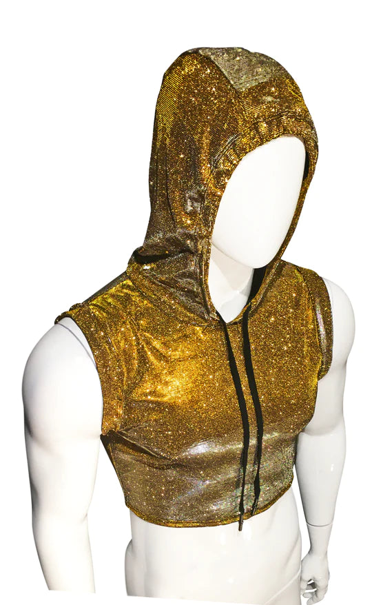 Silicone toys for duos-Glitter Crop Top - Gold