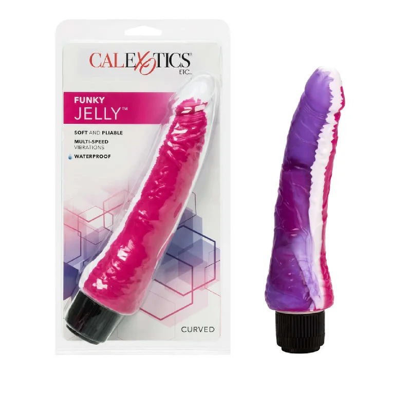 Vibrator set vibes-Funky Jelly Vibe 7.5 Inches Pink/Purple - Multi-Speed Realistic Vibrator