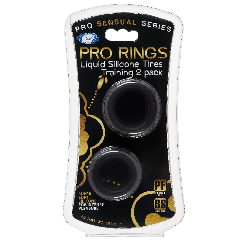 cock ring fan event-Cloud 9 Pro Rings Liquid Silicone Tires 2 Pack - Black