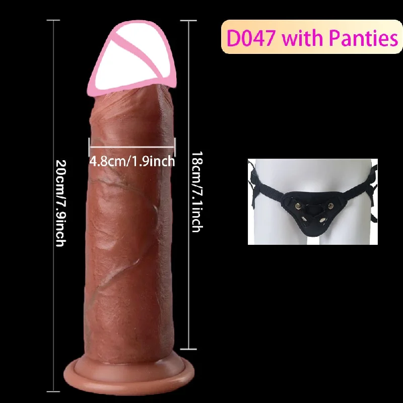 cushioned-dildo-Realistic Dildos for Women Skin Sliding Foreskin Testicles Dildo Anal Vaginal Stimulation Strapon Big Penis Sex Toys for Woman