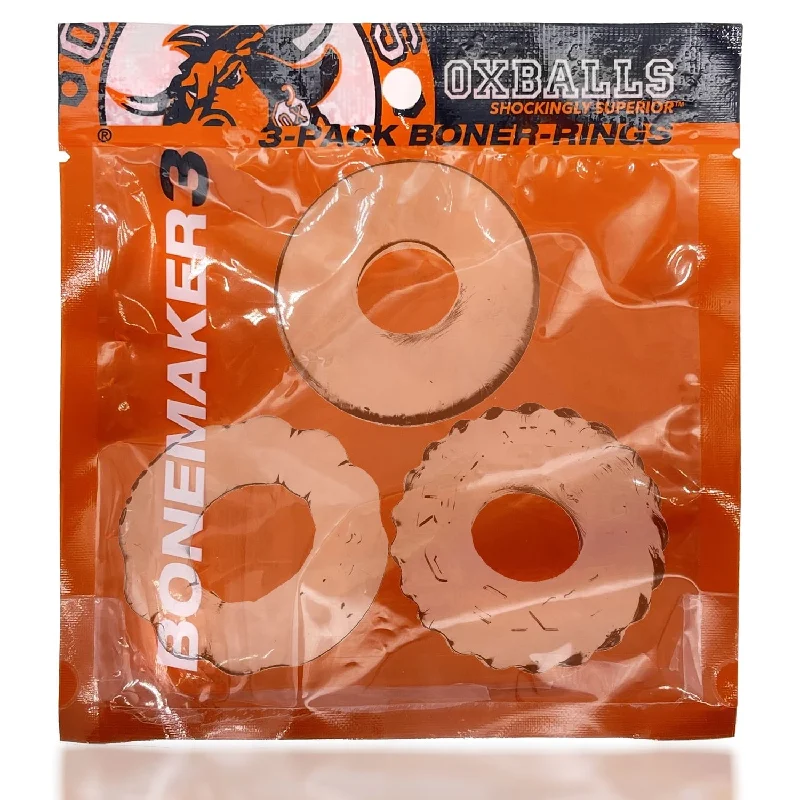 cock ring closer-Oxballs Bonemaker3 Cockring Boner Rings 3pk - Clear