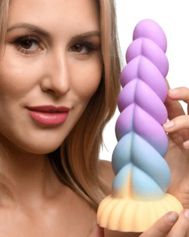 86 textural-dildo-Mystique Thick 8 Inch Silicone Unicorn Dildo