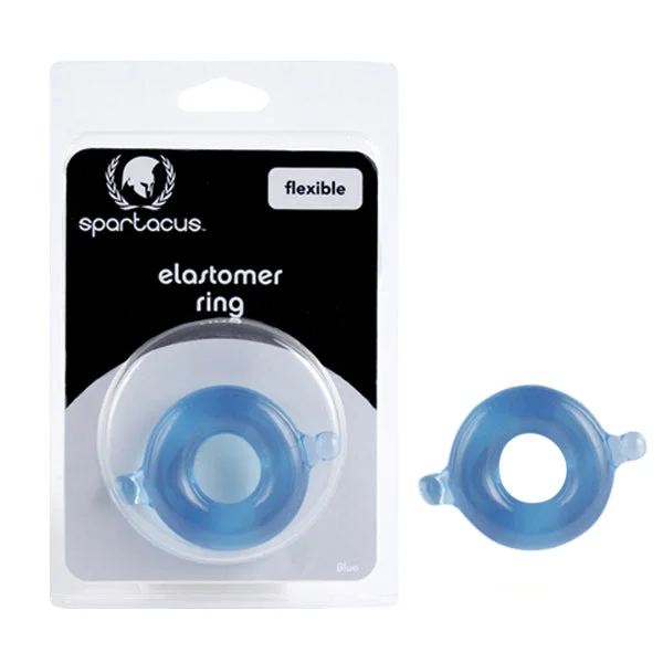 cock ring clamp style-Spartacus Big Elastomer Stretch to Fit Flexible Cock Ring Large Blue