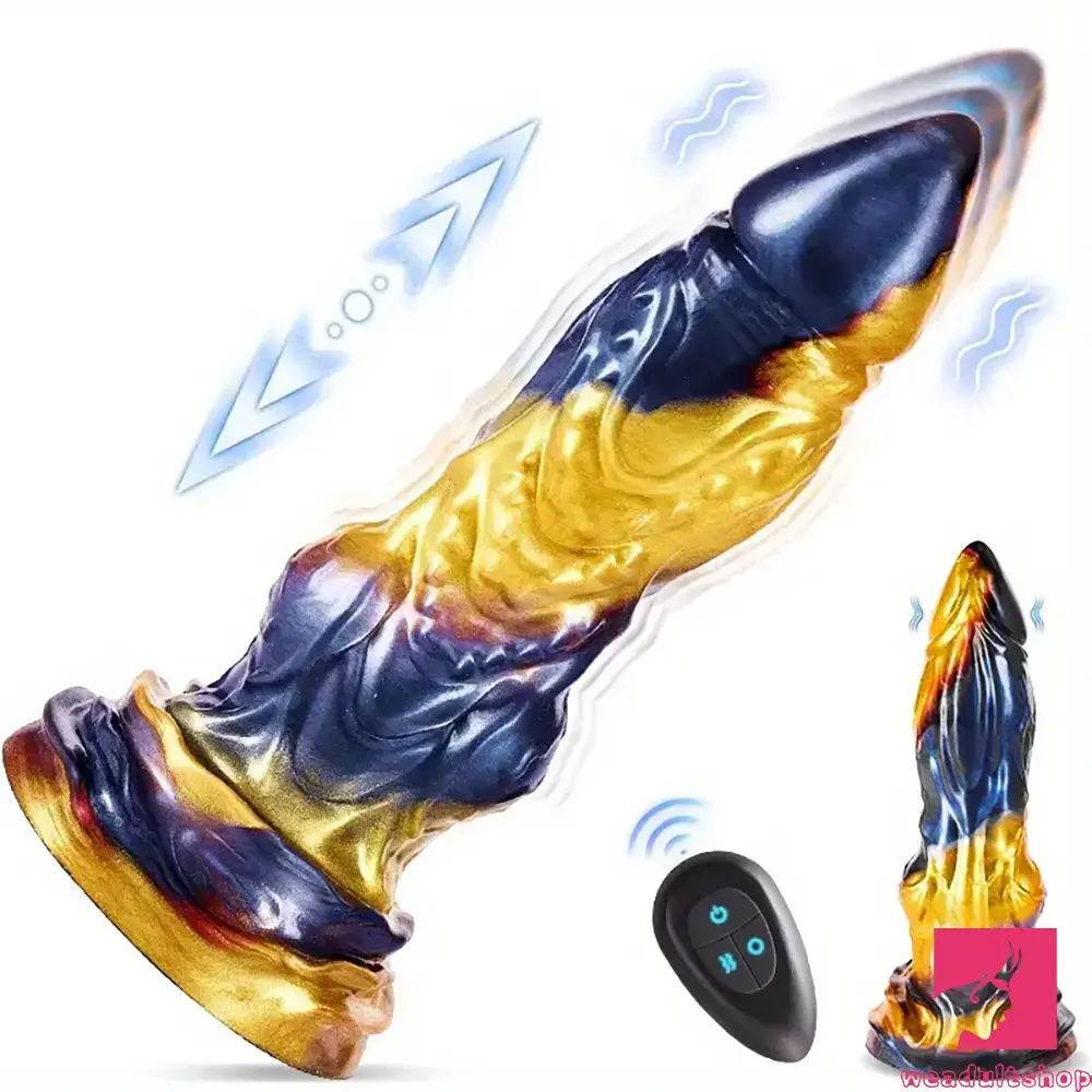 Vibrator smooth look-9.25in 3in1 Fantasy Monster Thrusting Dildo Vibrator For Anal Orgasm