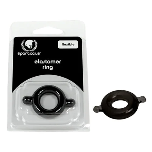 cock ring pinch free-Spartacus Elastomer Stretch to Fit Flexible Cock Ring Black Regular