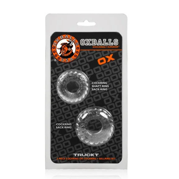 cock ring heritage-Oxballs OX TRUCKT 2 PIECE COCK RING OR COCK RING + BALLRING SET Clear