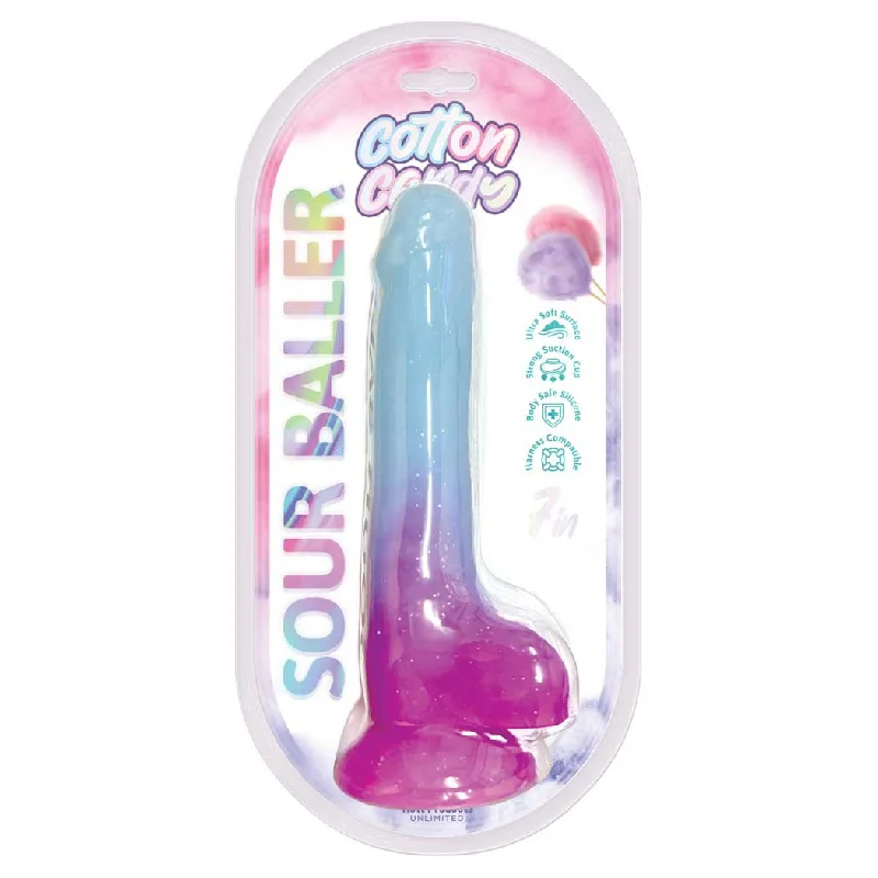 sharp-tip-dildo-Cotton Candy Sour Baller 7" Dildo with Suction Cup