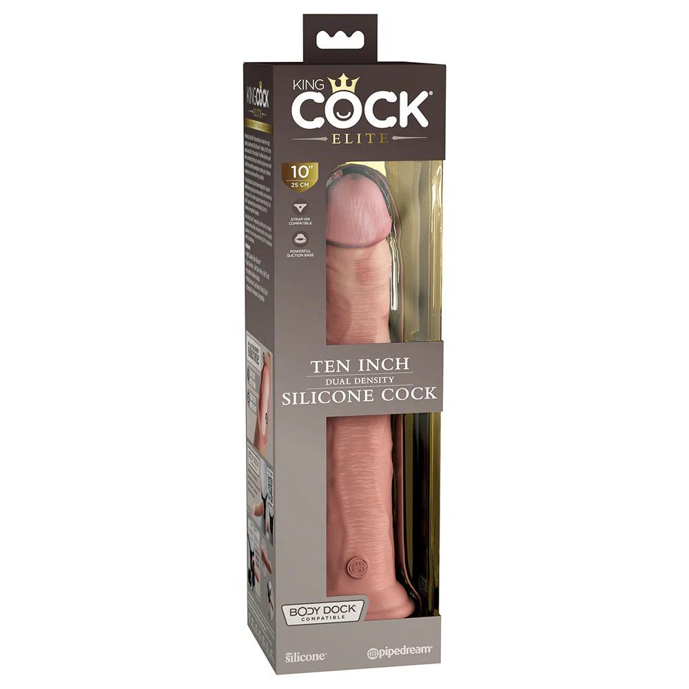 navy-dildo-Pipedream King Cock Elite 10 in. Dual Density Silicone Cock Realistic Dildo With Suction Cup