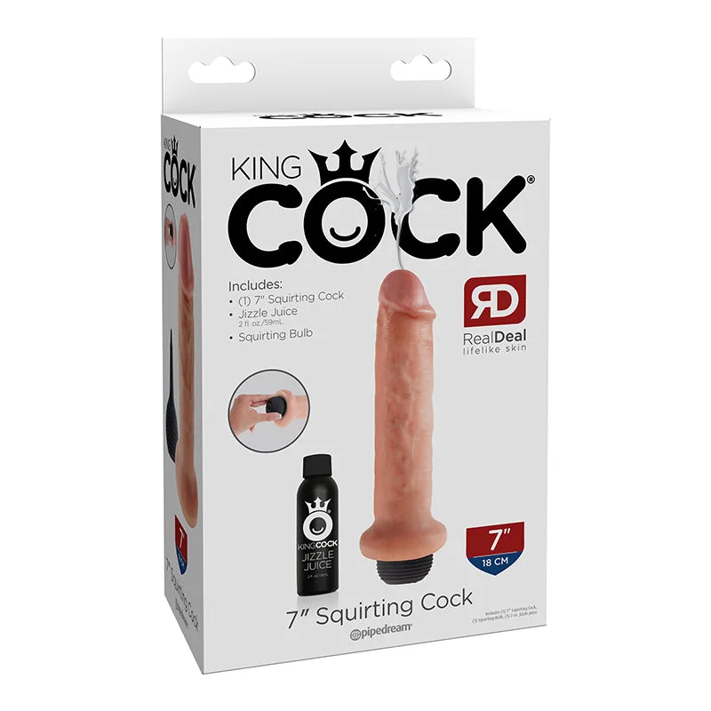 peewee-dildo-King Cock 7 inches Squirting Dildo Beige