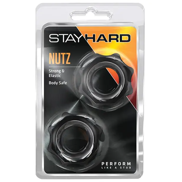 cock ring mid tier-Blush Stay Hard Nutz Cockring 2-Pack Black