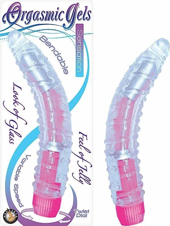 Vibrator easy grasp-Orgasmic Gels Sensation Pink Vibrator - Jelly Feel, Multiple Speeds, Waterproof