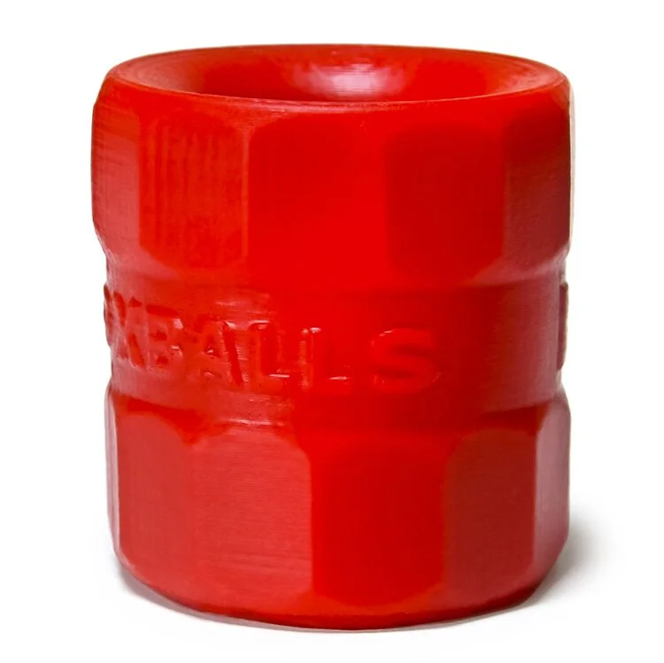 cock ring tipping point-BULLBALLS 2 BALLSTRETCHER SILICONE SMOOSH RED