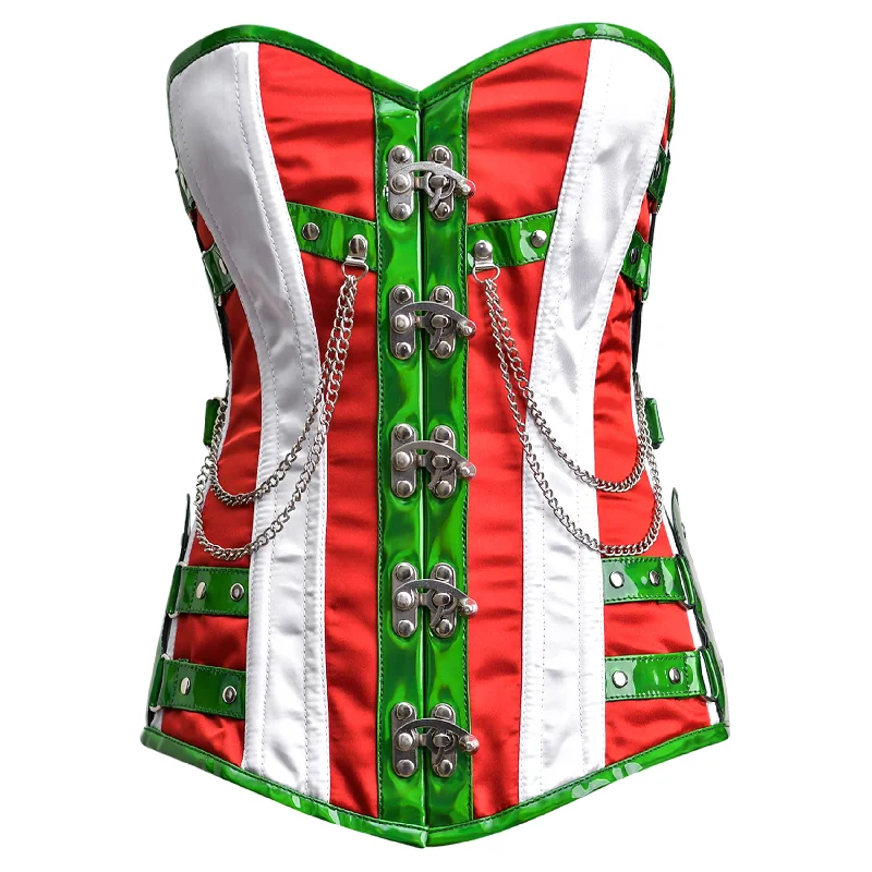 Corset top with lace trim-Multi Color Steampunk corset Top - Laced Corset