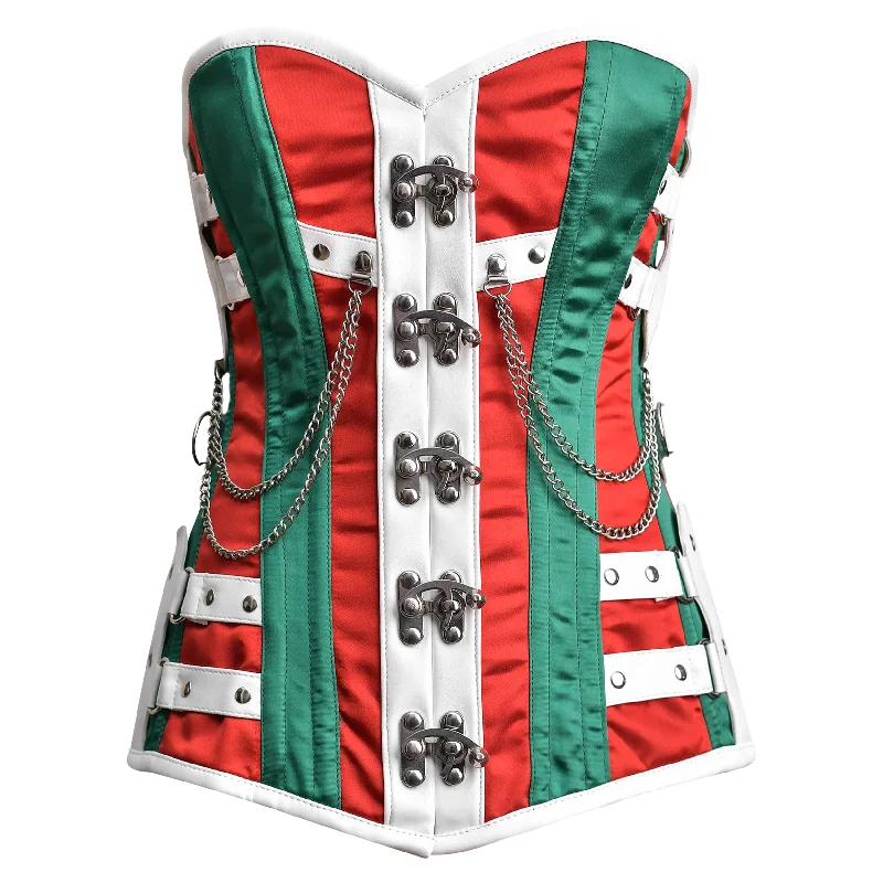 Corset dress in pale teal-Multi Color Steampunk corset Top - Laced Corset