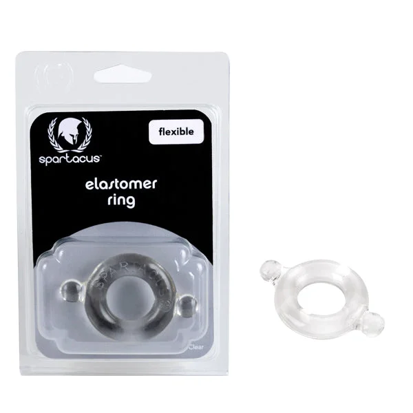 cock ring fancy basic-Spartacus Elastomer Stretch to Fit Flexible Cock Ring Clear Regular