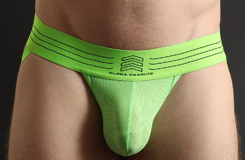 Silicone toys with fine waves-Alpha C ''Neon Green'' Basic Jock