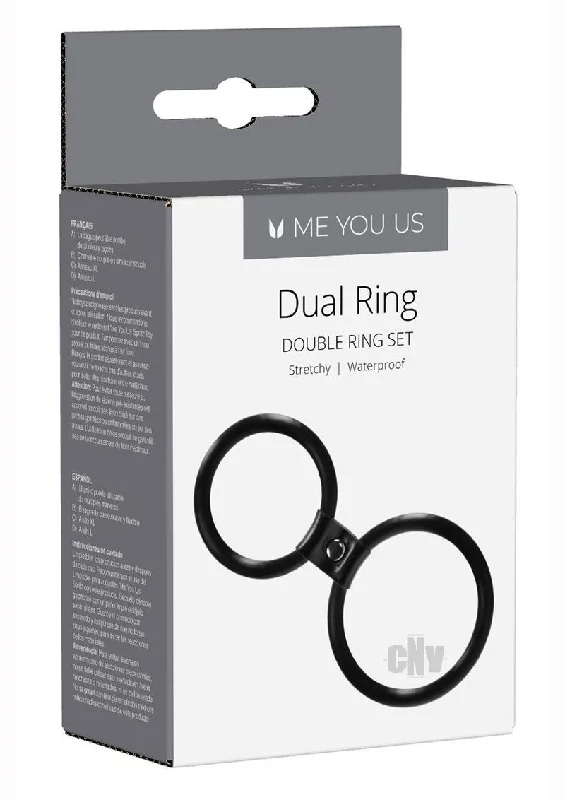 cock ring custom scale-Myu Dual Ring Cock Ring Black Os