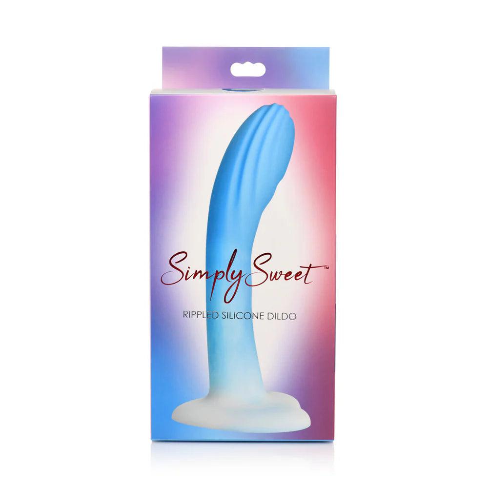 striped-rib-dildo-Simply Sweet Rippled 7 in. Silicone Dildo