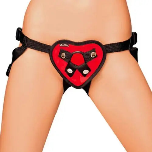 BDSM toy harness ideas-Lux Fetish Red Heart Strap-on Harness for Strap-on Sex