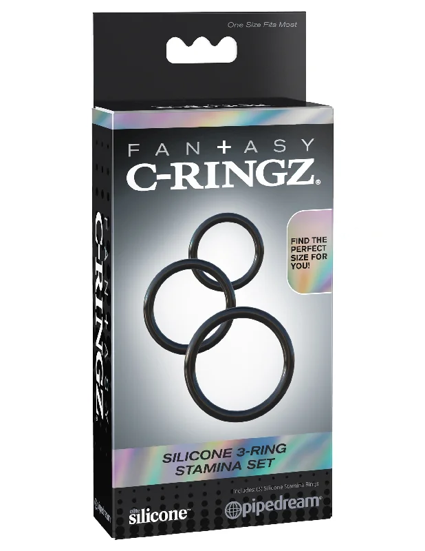 cock ring fan base-Fantasy C-Ringz Silicone 3-Ring Stamina Set