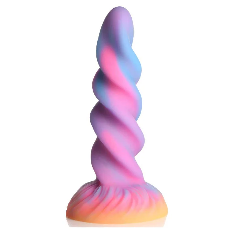 no-strap-dildo-Creature Cocks Moon Rider Glow-in-the-Dark 8" Unicorn Dildo