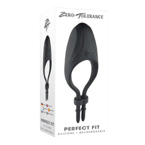 cock ring middle ground-Zero Tolerance Perfect Fit Rechargeable Vibrating Silicone Lasso Cockring Black