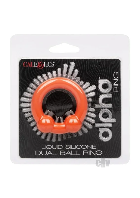 cock ring milestones-Alpha Liquid Silicone Dual Ball Ring Orn