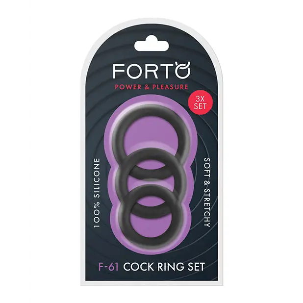 cock ring too little-Forto F-61 3-Piece Silicone Cockring Set