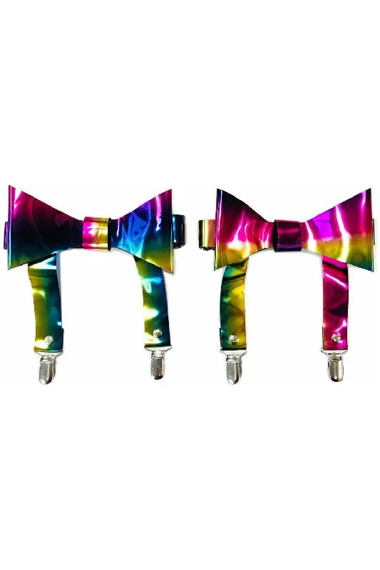 Bendable air vibrators-Rainbow Holo Garters (set of 2)