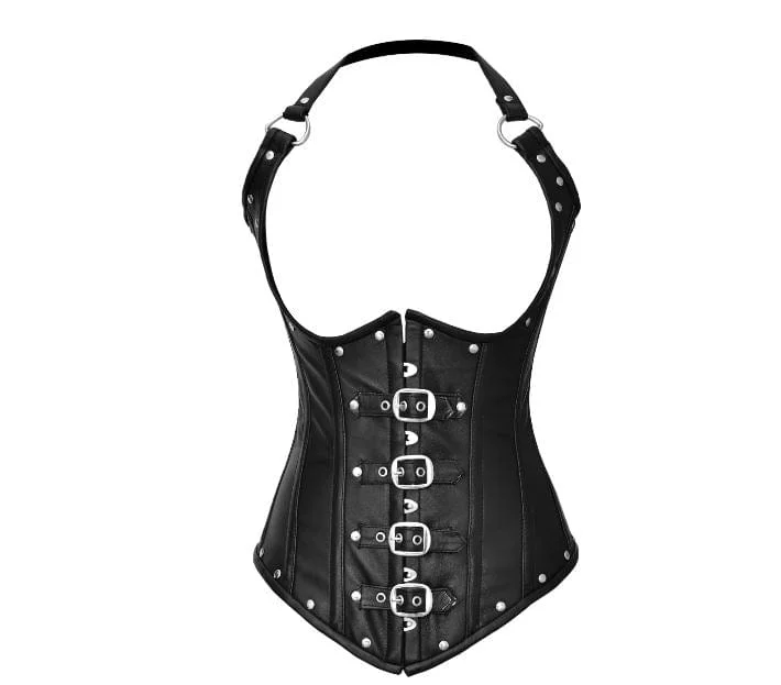 Corset with satin hem-Underbust corset with shoulder straps - Lacemade Corset