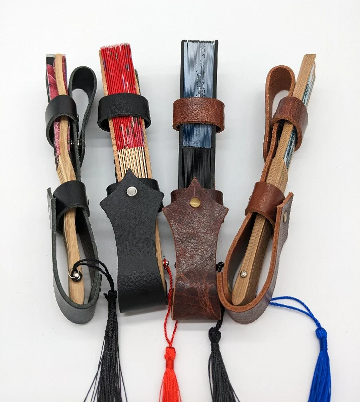 Vibrating wands with pulses-Leather Small Silk Fan Holster