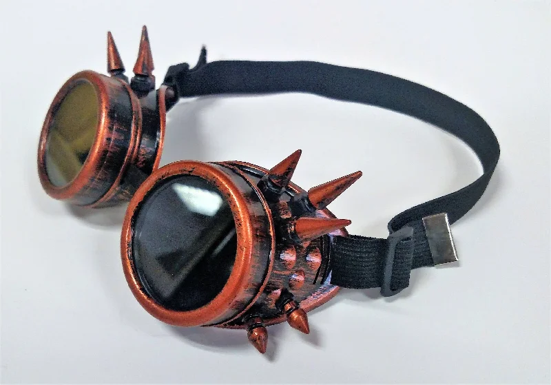 Premium G-spot vibes-Copper Spiked Steampunk Goth Goggles