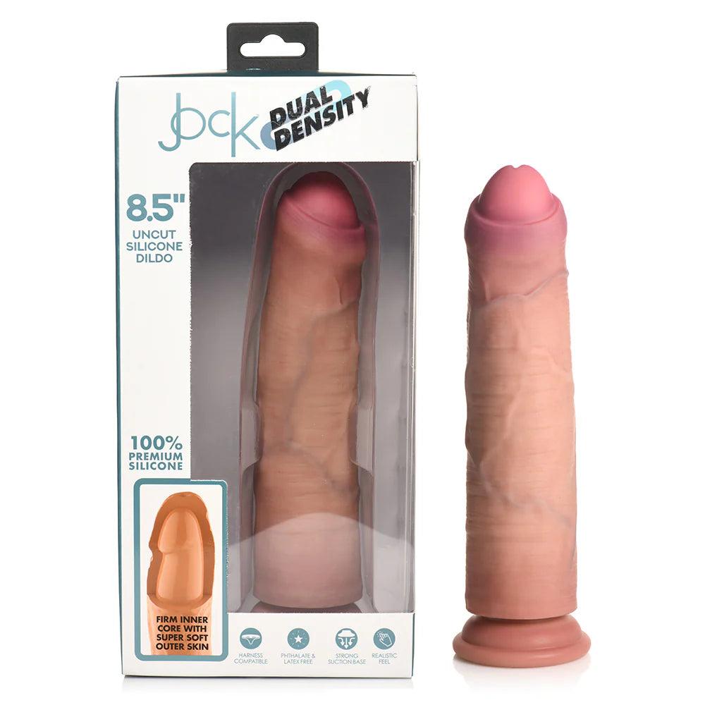 floppy-tip-dildo-Jock Uncut Dual Density Silicone Dildo