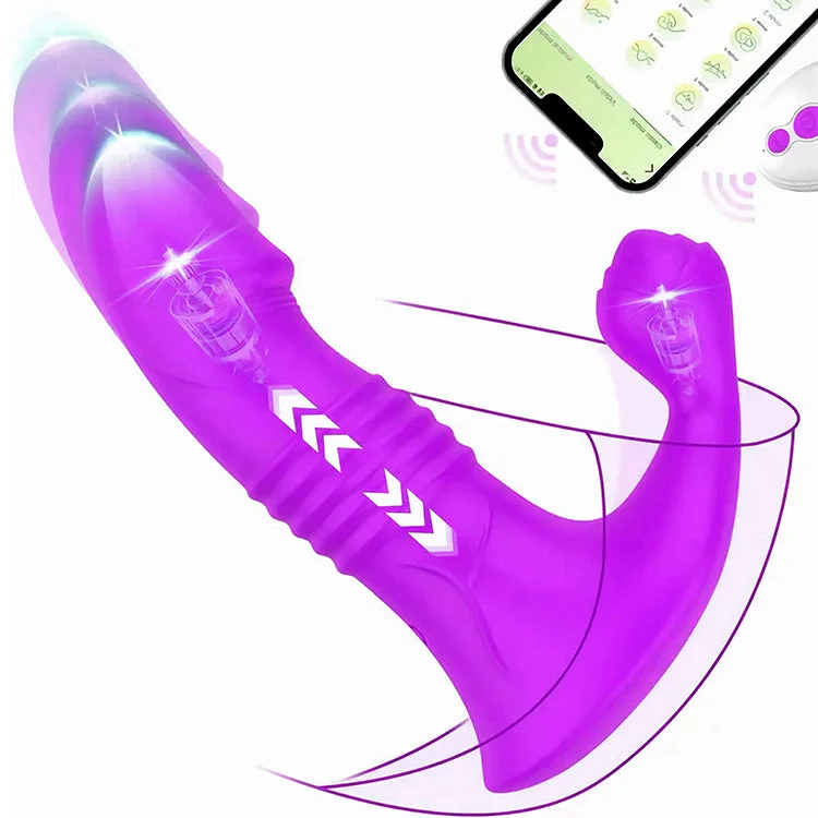 Vibrator soft ship-App-Controlled Thrusting Realistic Vibrator with Vibration