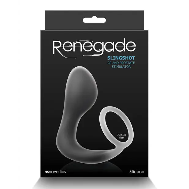 cock ring balanced view-Renegade Slingshot Cock Ring & Prostate Stimulator Black