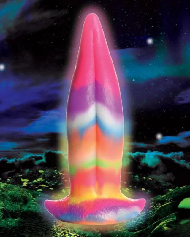 crimson-dildo-Unicorn Kiss Unicorn Tongue Glow-in-the-dark 8.5 Inch Silicone Dildo