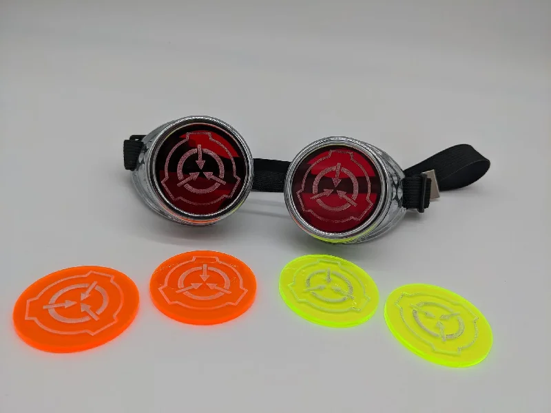 Sex toys with hard motors-SCP Foundation Goggle Lenses Punk Goth Cosplay Secure Contain Protect S.C.P.